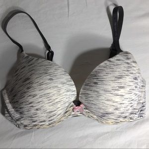 Victoria Secret Black & White Stripe Plunge Bra